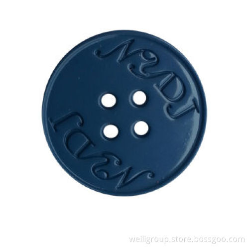 Metal button with enamel